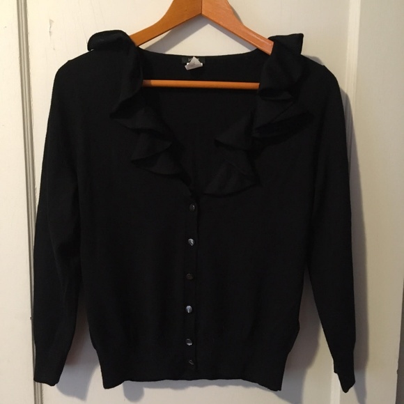 J. Crew Sweaters - J. Crew Wool Cardigan with Ruffle Collar